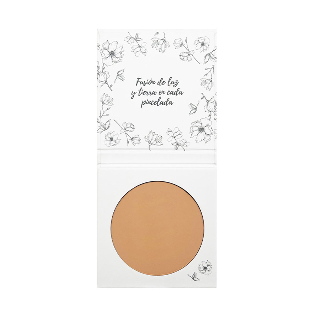 Maquillaje Polvo Compacto 01 Arena Algarve, Acabado Impecable, Con Rosa Mosqueta y Manteca de Karité,  NaturaBio Cosmetics, 30ml