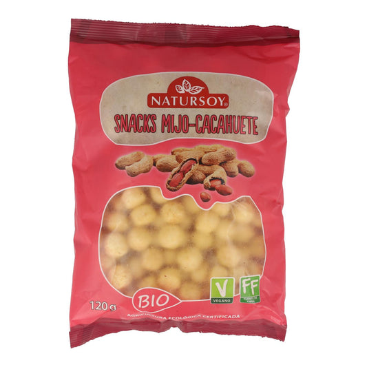 Snacks mijo y cacahuete, 120 g. Natursoy