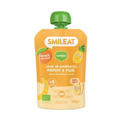 Pack 10 uds Pouches de Leche de Almendra, Mango y Piña ECO Smileat 100gr
