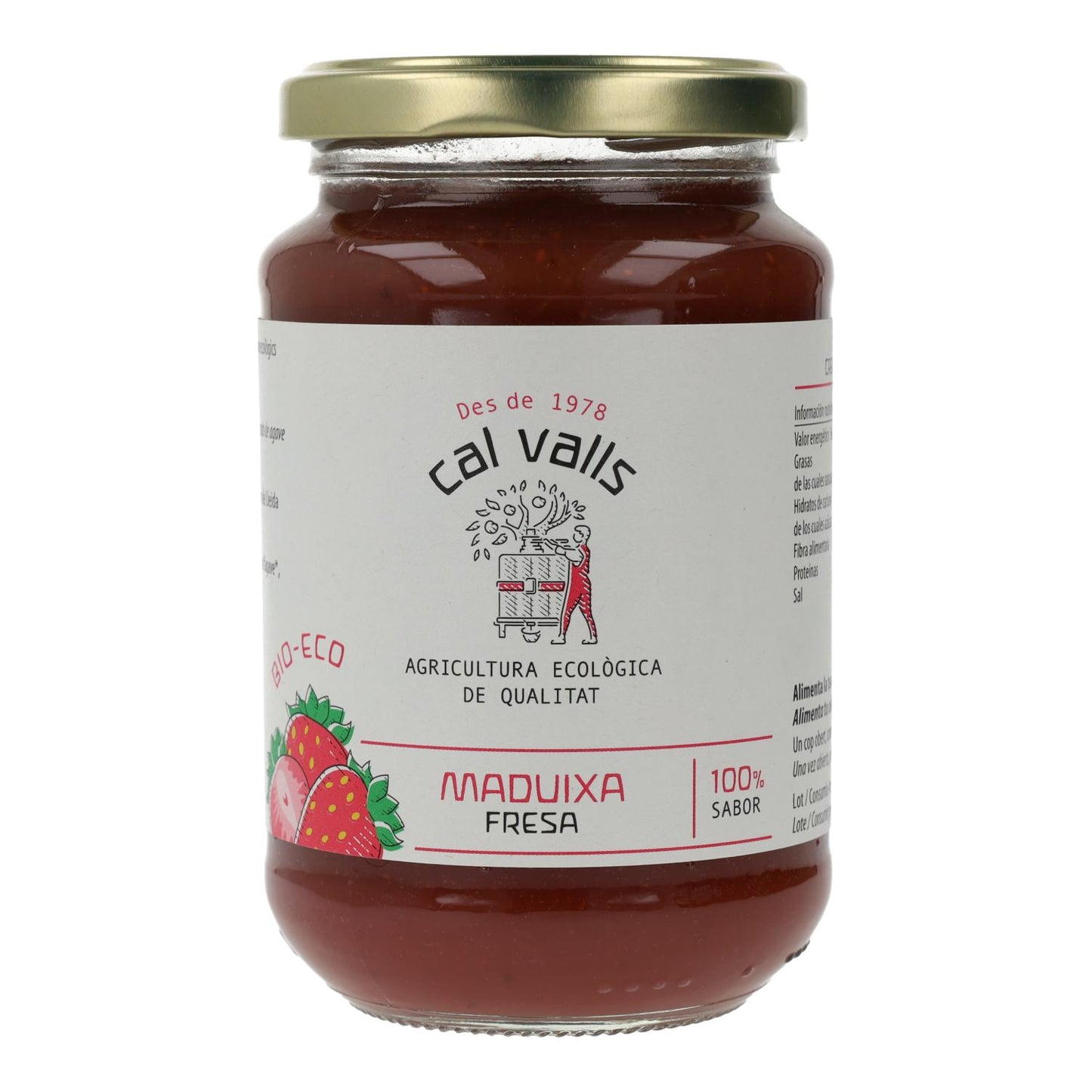 Mermelada fresa ECO Cal Valls, 375 g