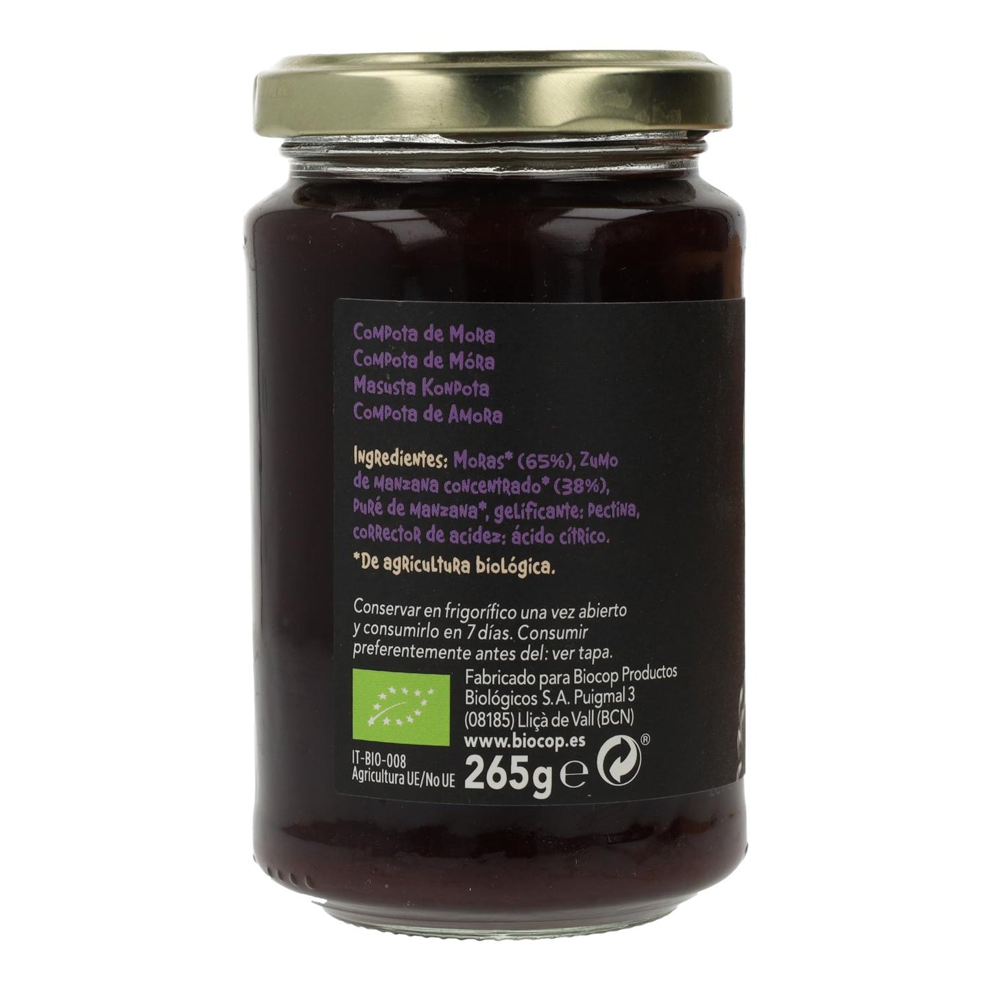 Compota Moras Biocop 280g