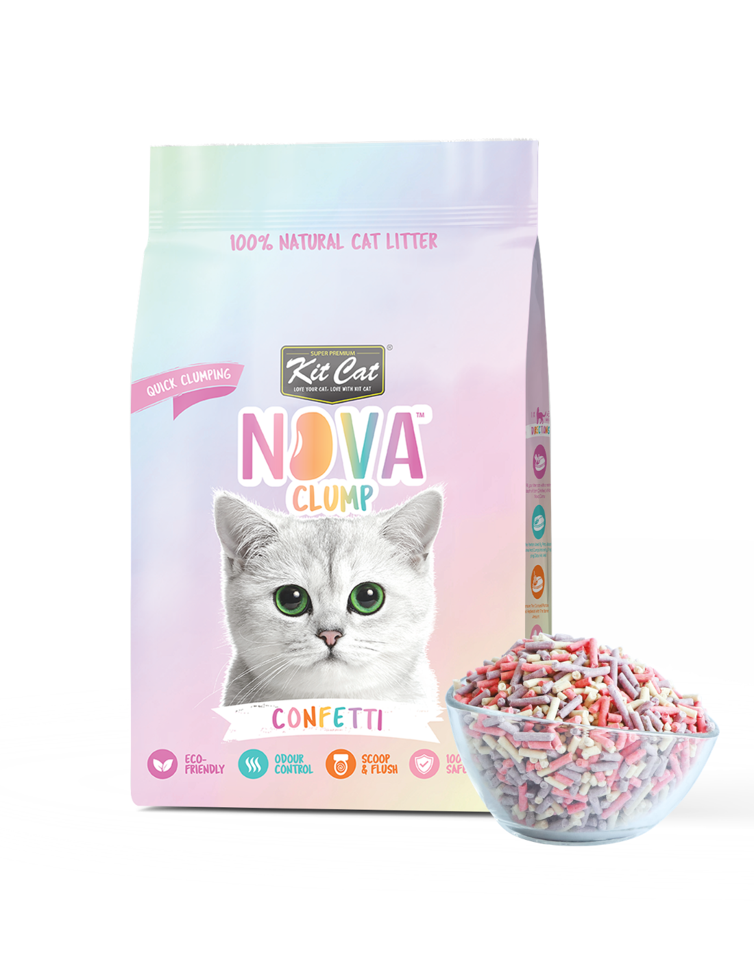 Kit Cat Arena Eco SoyaClump - Confetti 7 L Sabbia per gatti