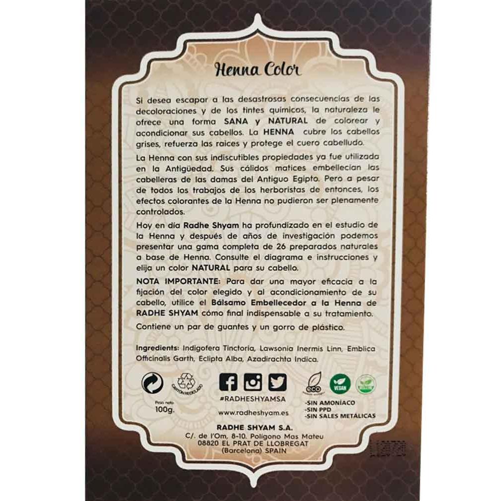Henna Castaño Intenso Polvo Radhe 100 g