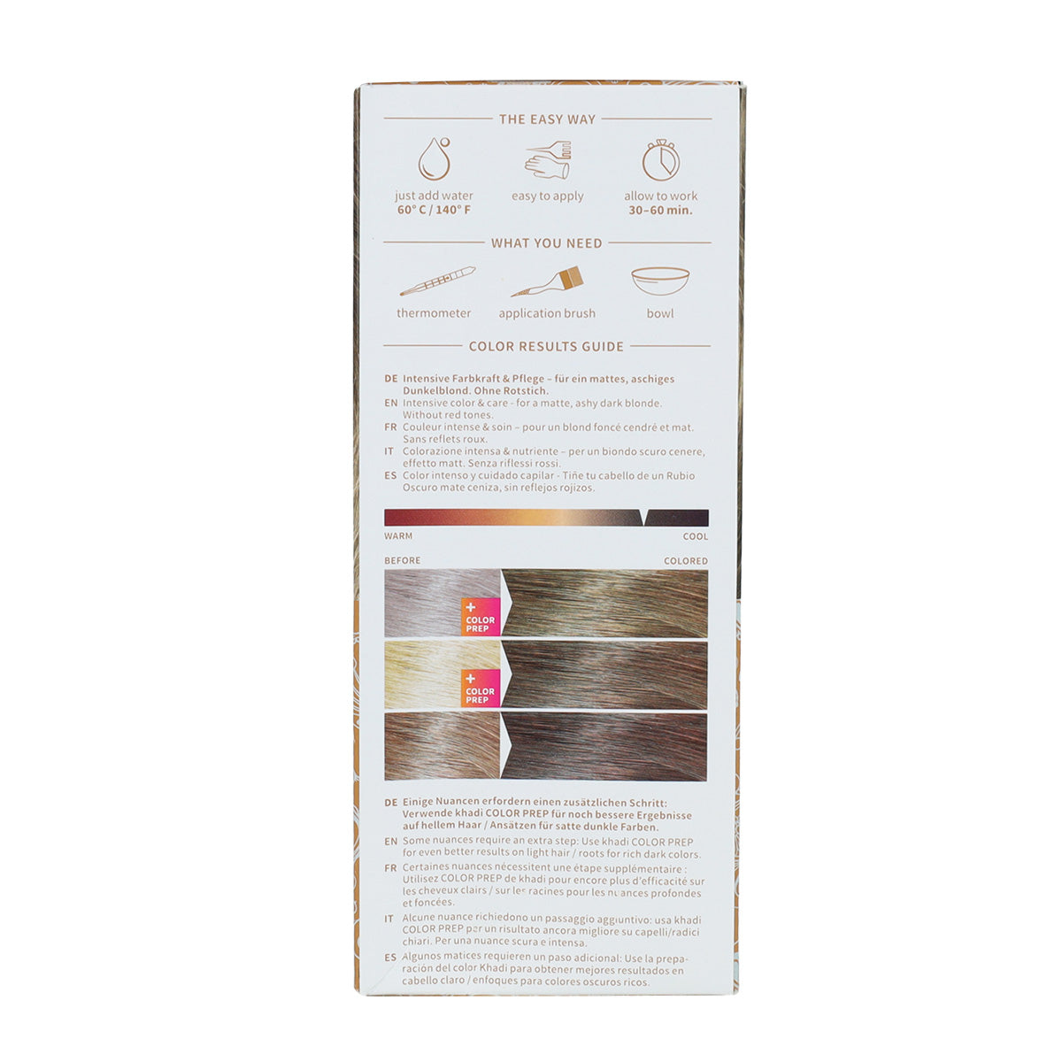 Tinte natural rubio oscuro ceniza Khadi 100 g