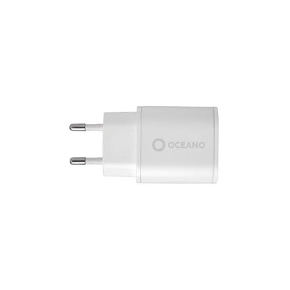 Cargador de viaje de 10 W de plástico reciclado para una carga rápida, color blanco