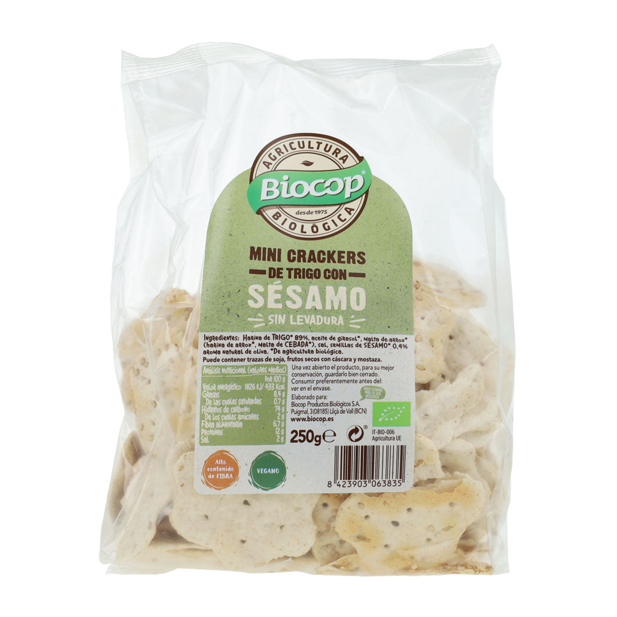 Mini cracker di grano con sesamo Biocop 250 g