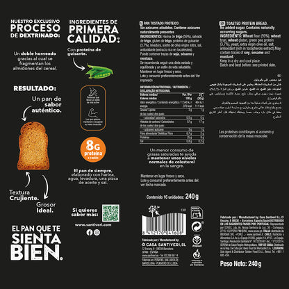 Pane tostato proteico 25% proteine Santiveri 240 g