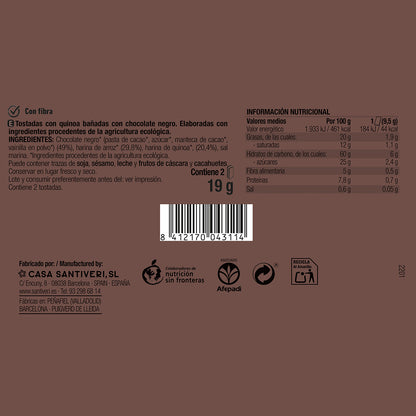 Fette biscottate croccanti con quinoa e cioccolato fondente BIO 3x57 g