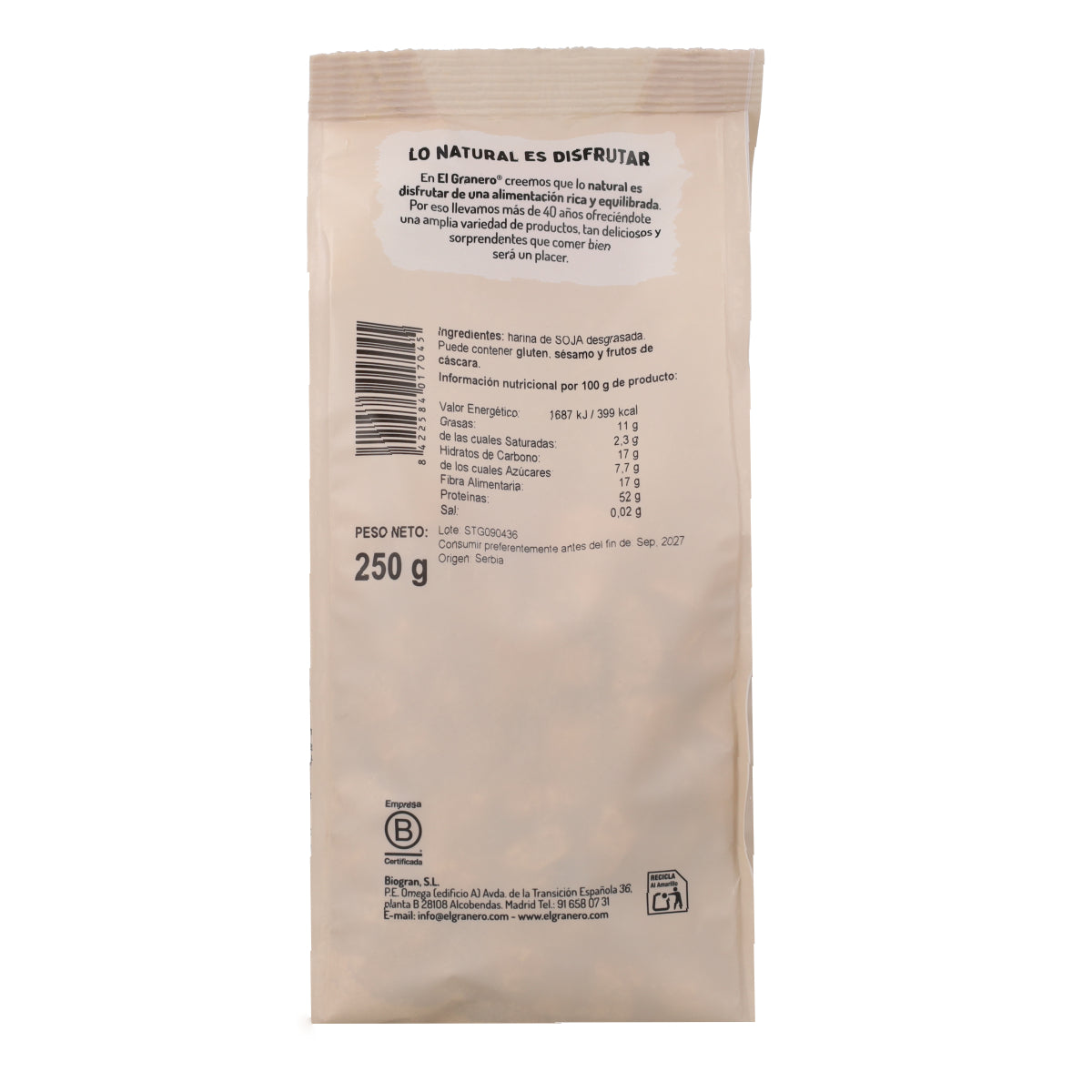 Soia testurizzata grossa El Granero 250 g