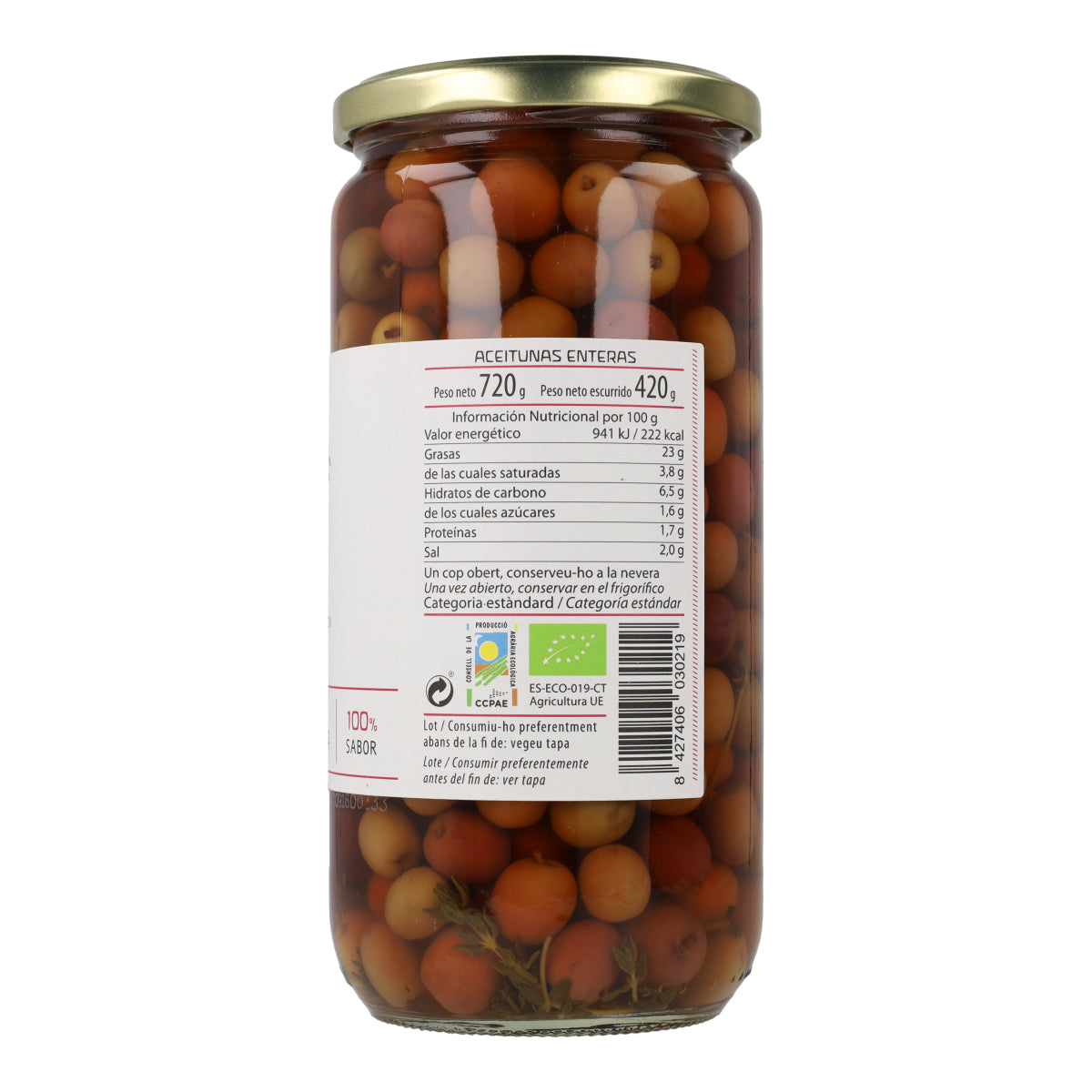 Olive Arbequina ECO Cal Valls 720 g
