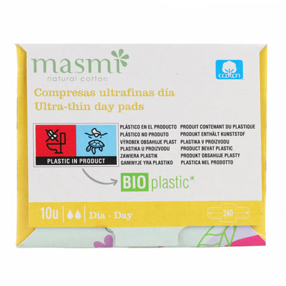 Assorbenti ultra con ali 100% cotone Masmi 10 pezzi