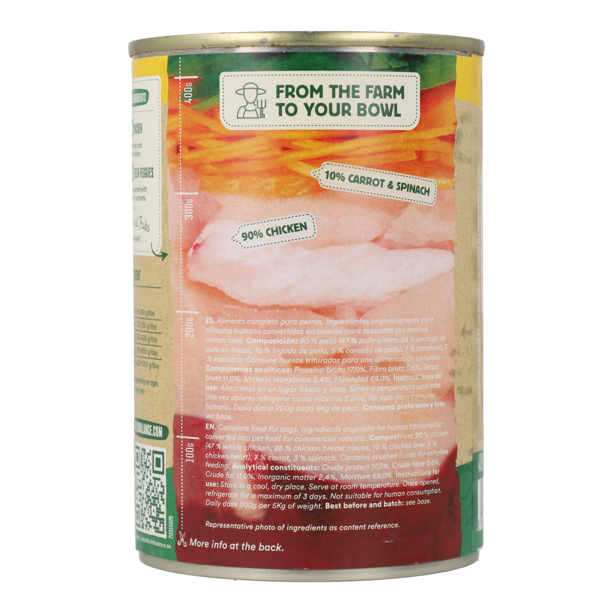 Lattina di pollo BARF per cani Wild Balance 400 g