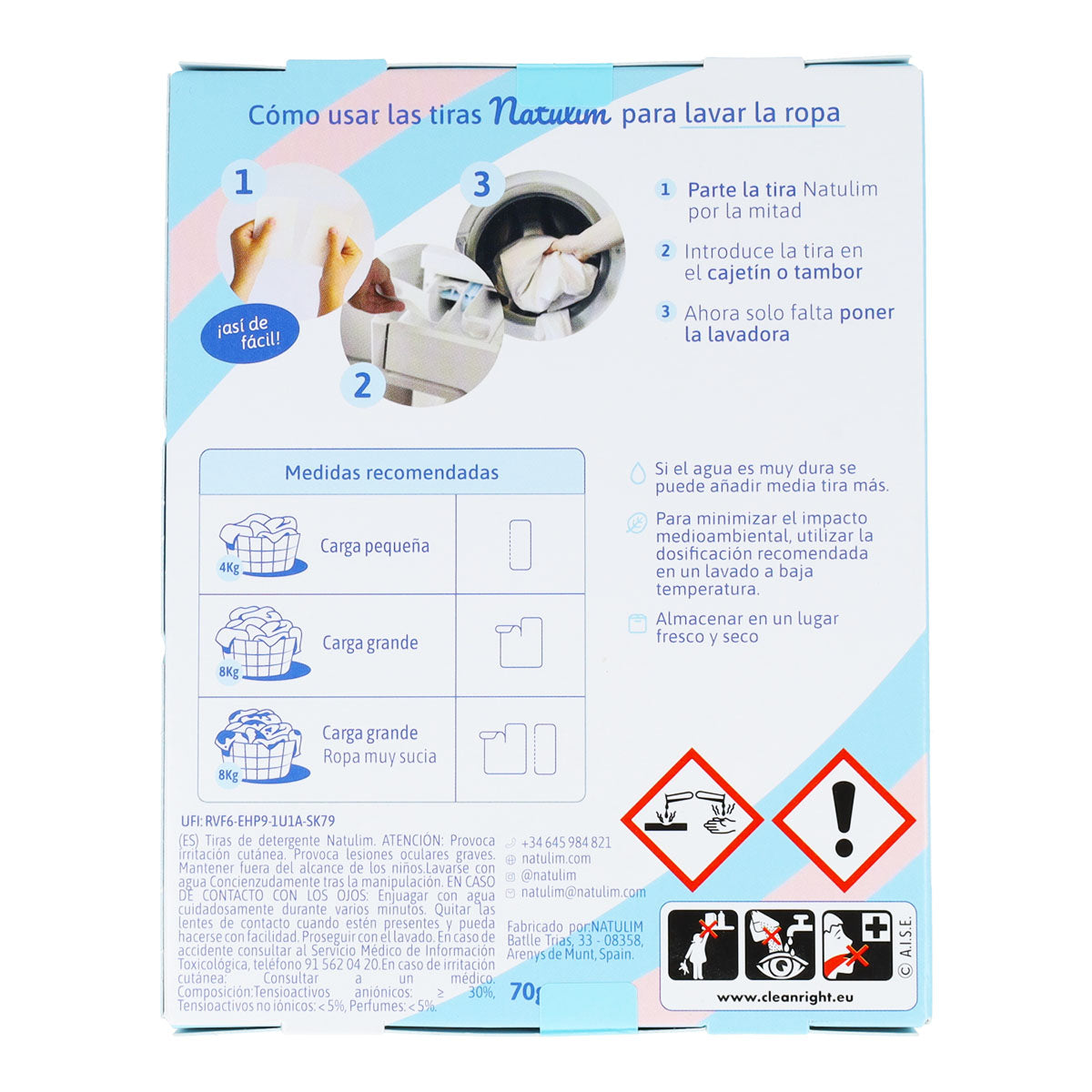 Pack 10x Eco Tiras de Lavar Floral, Natulim, 40 lavados