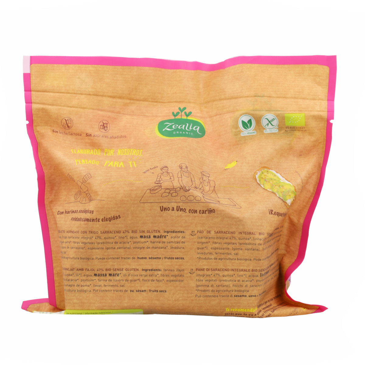 Pane integrale di grano saraceno BIO senza glutine Zealia 330 g