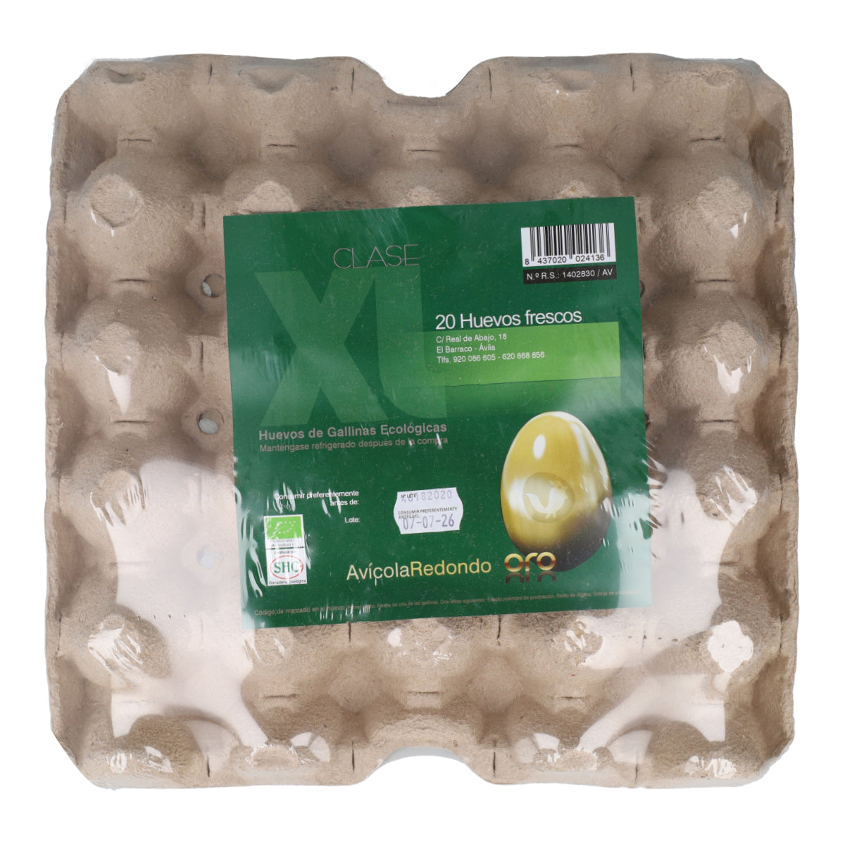20 uova d'oro XL ecologiche Granja Redondo
