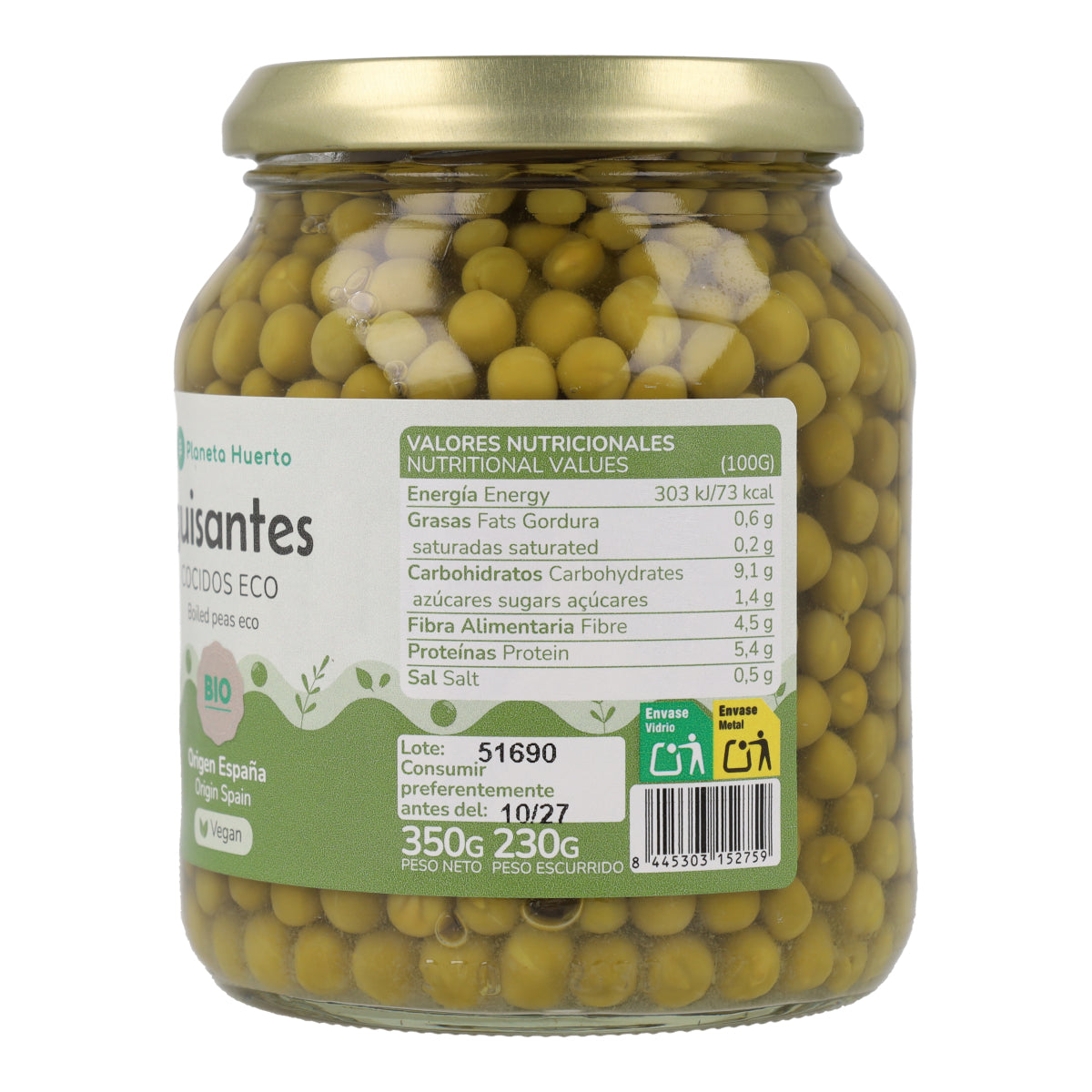 Piselli ECO Planeta Huerto 320 g