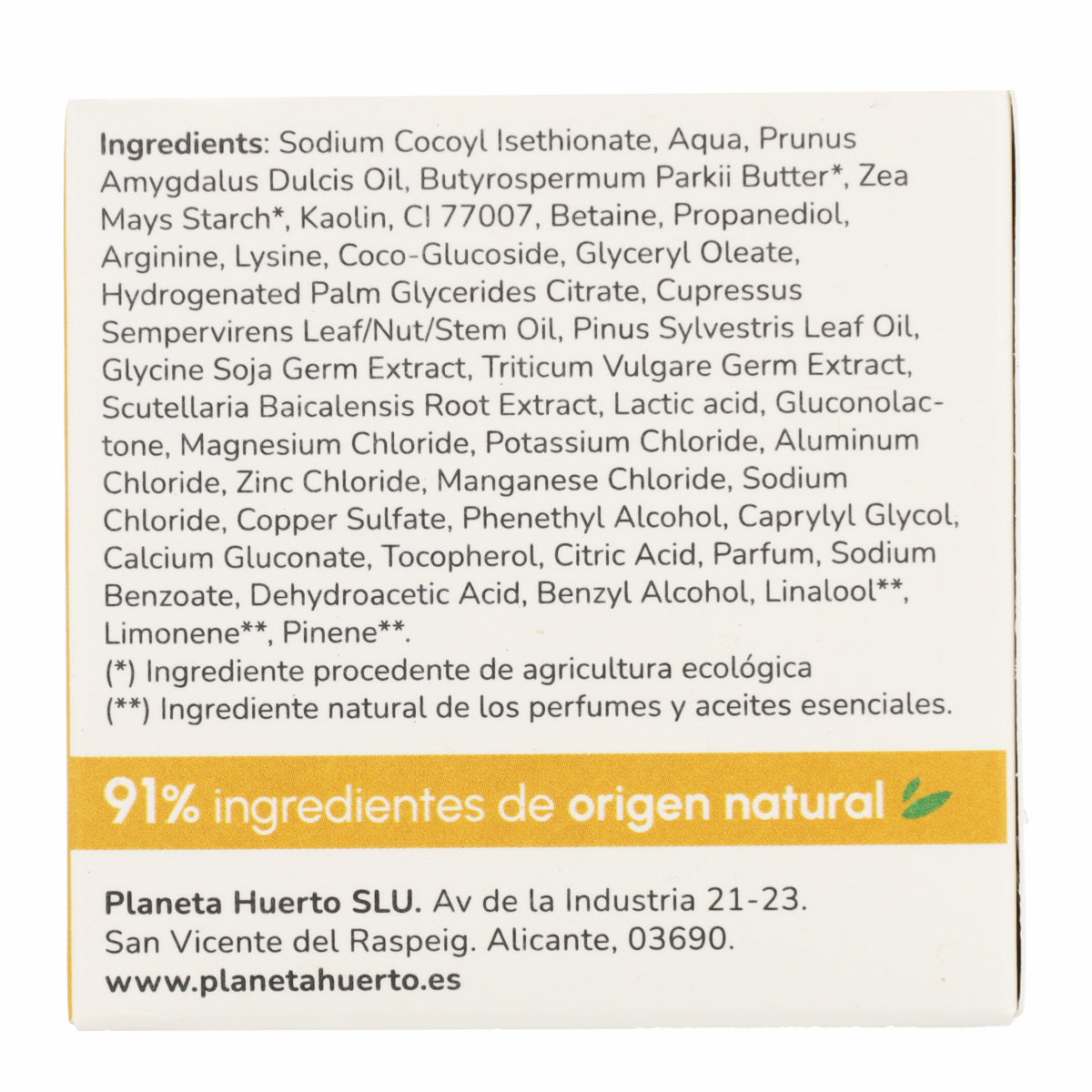 Shampoo solido rinforzante con aminoacidi Planeta Huerto 85 g