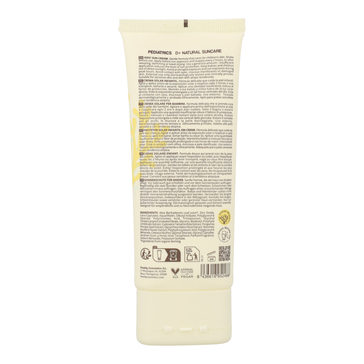 Pediatrics D+ Natural Suncare Mineral Lotion SPF50 Freshly Cosmetics 100 ml