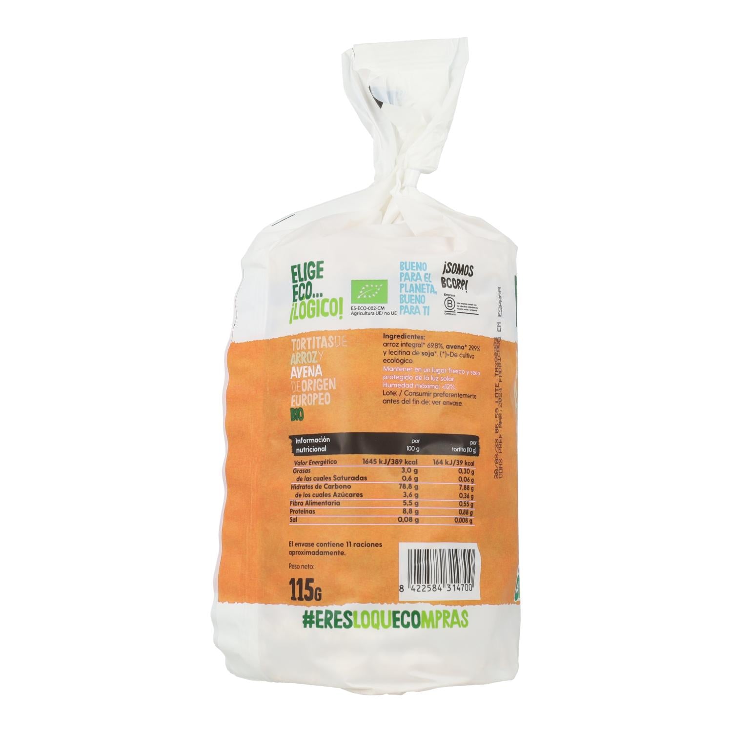 Tortitas de Arroz y Avena Bio Ecocesta 115 g
