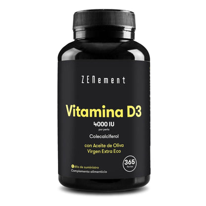Vitamina D3 4000 UI Zenement, 365 comprimidos