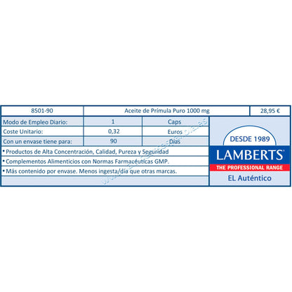 Aceite de Prímula Lamberts 90 cápsulas