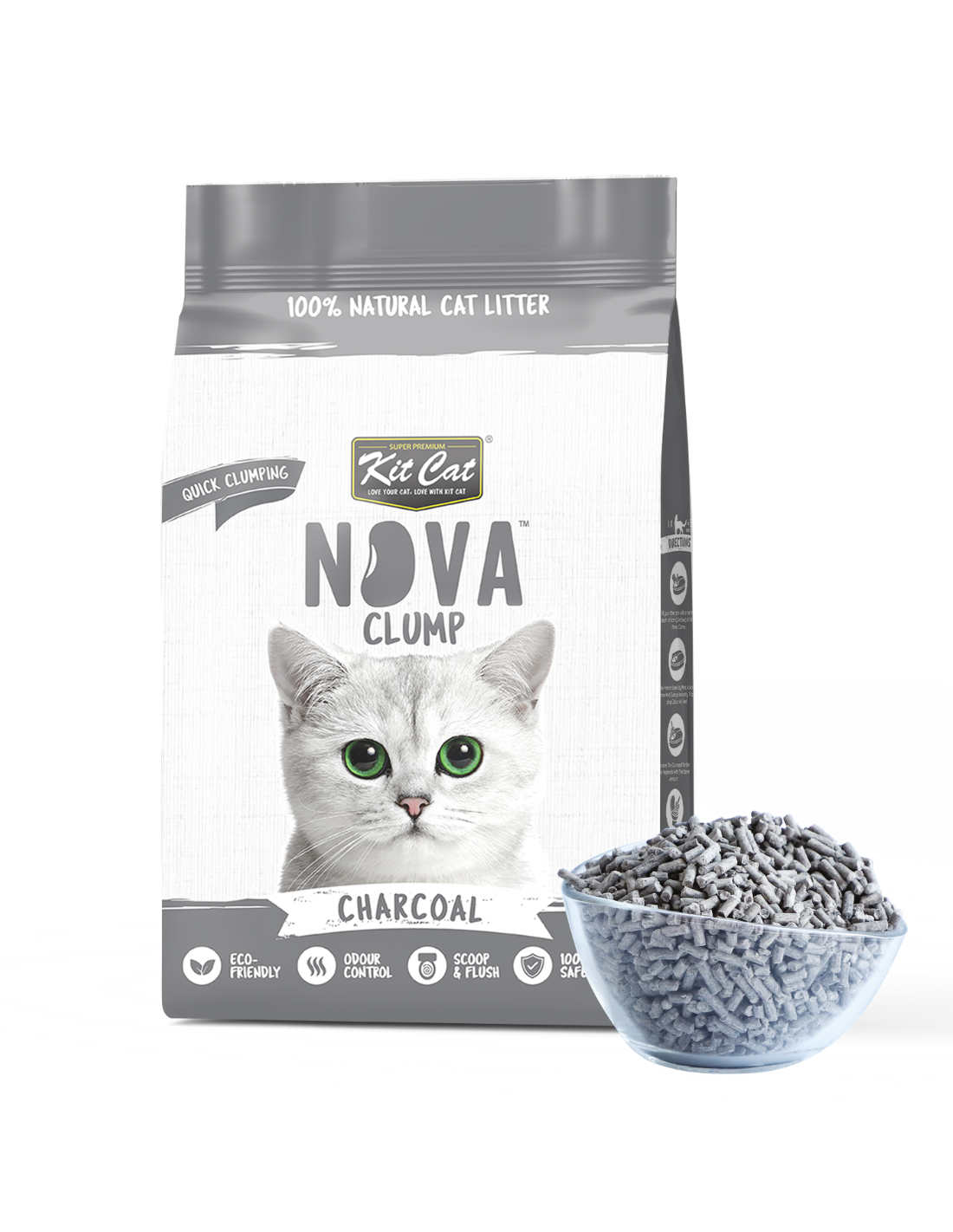 Kit Cat Arena Eco SoyaClump - Charcoal 7 L Sabbia per gatti