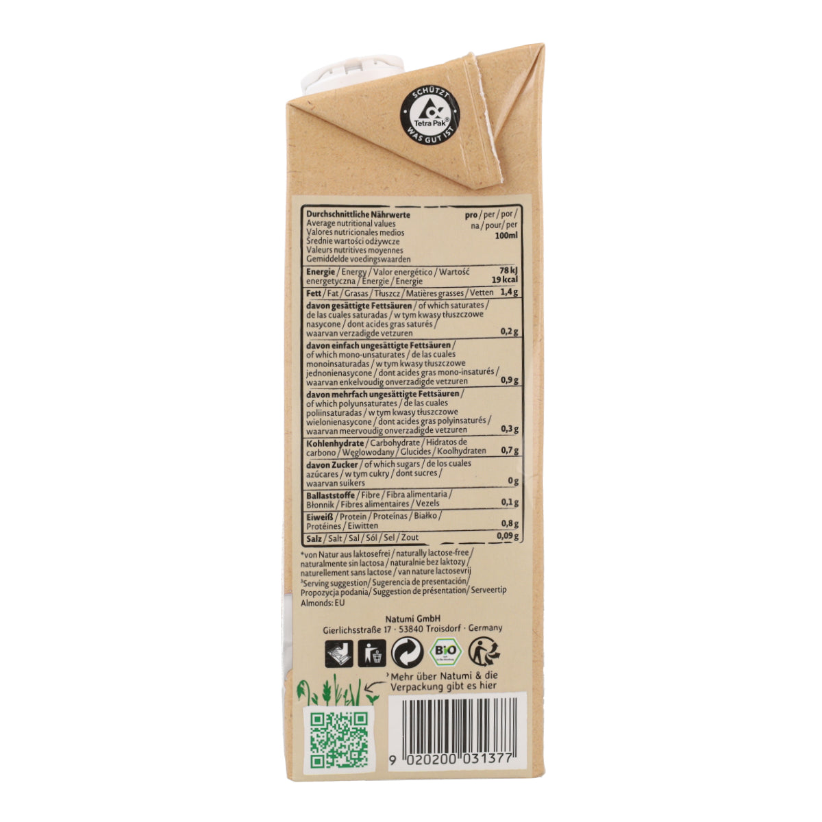 Bevanda alle mandorle Barista BIO Natumi 1L