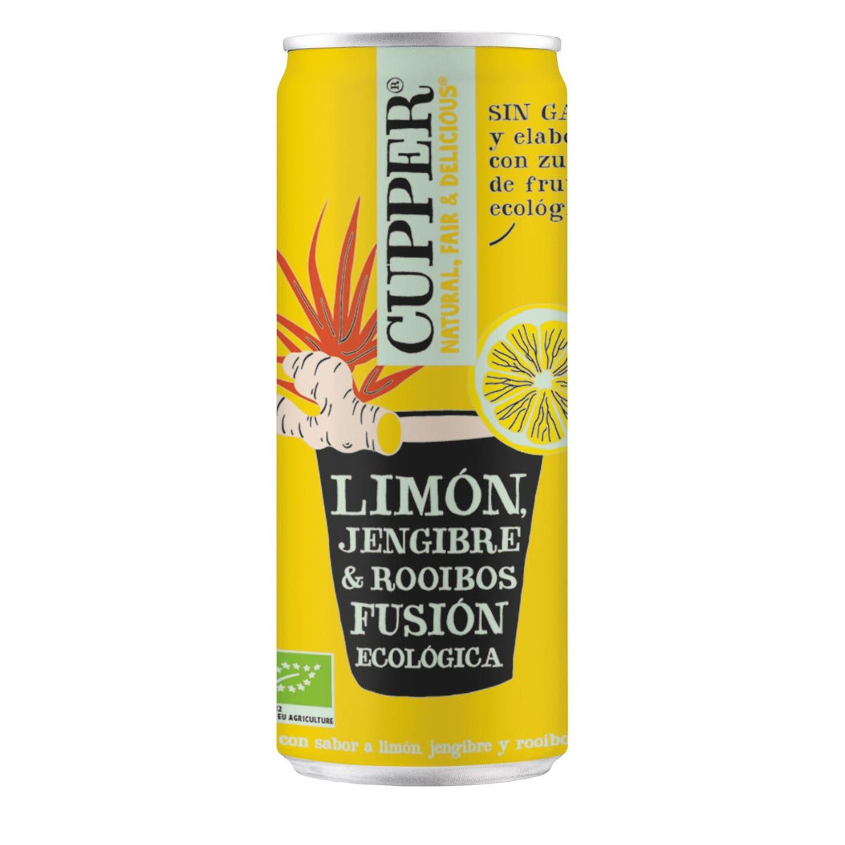 Pack x 12 Refresco de Jengibre, Limon y Rooibos Cupper 250 ml