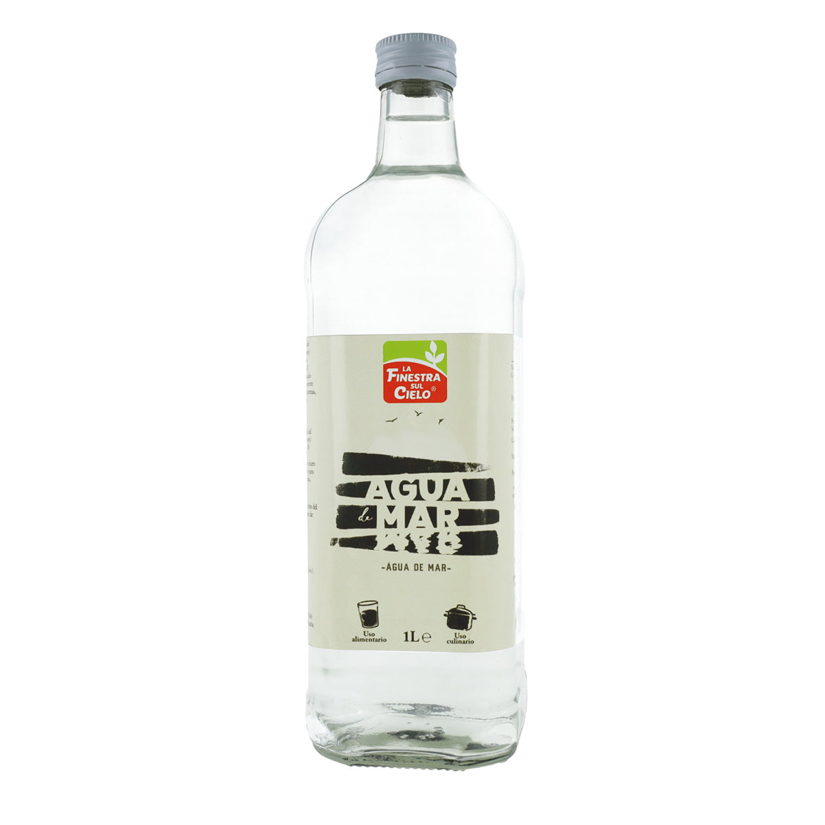 Agua de mar botella cristal La Finestra Sul Cielo 1 litro