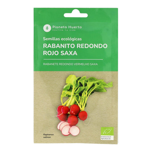 Semillas de Rabanito redondo rojo saxa ecológicas Planeta Huerto