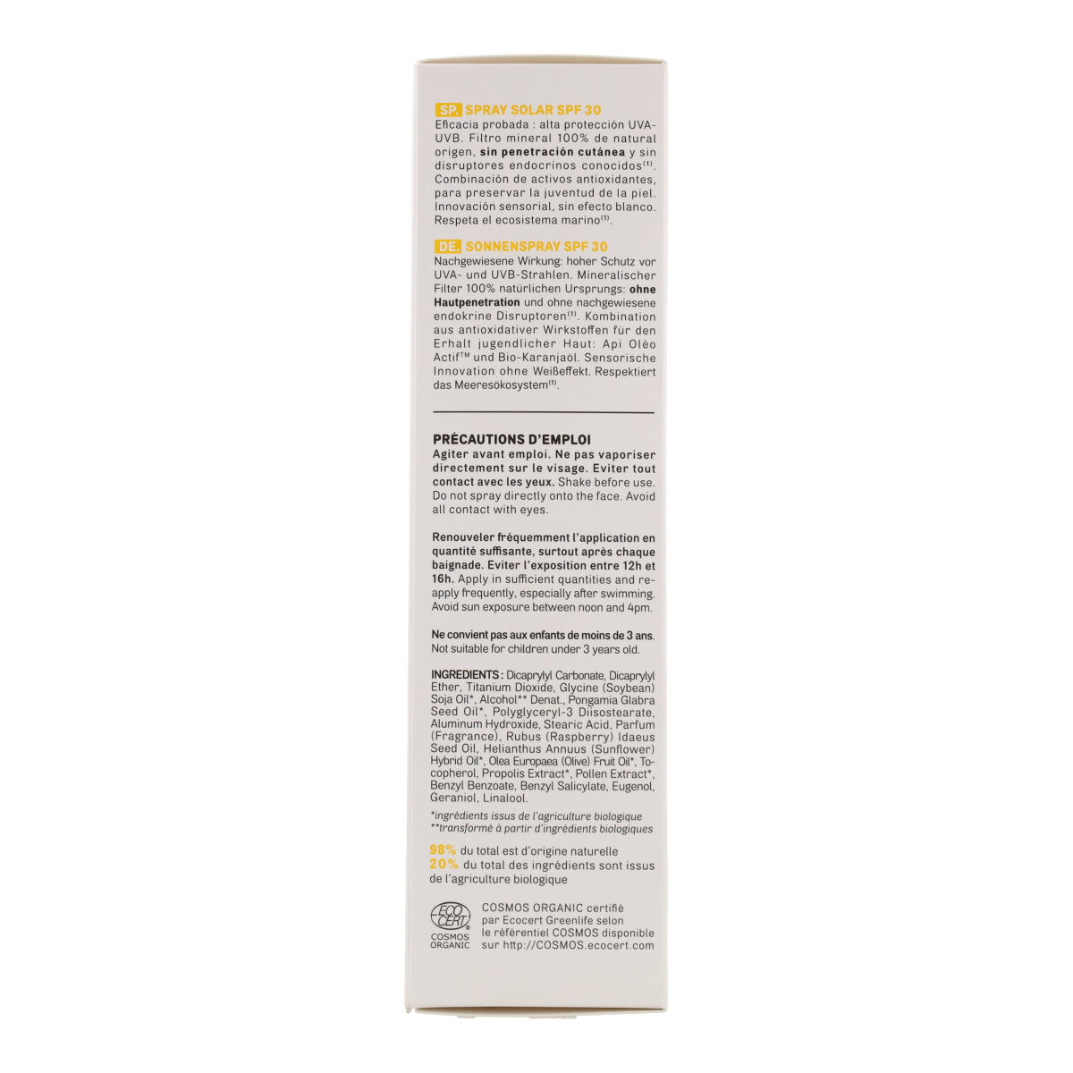 Spray solare SPF 30 Acorelle 100 ml
