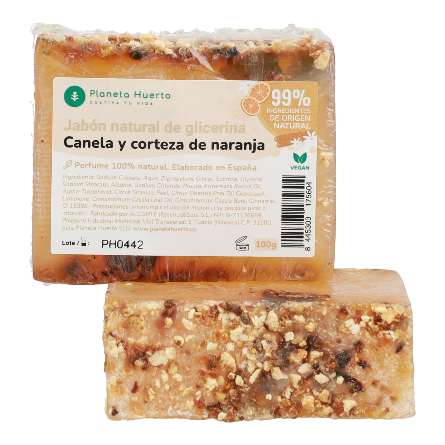Sapone naturale alla glicerina cannella e buccia d'arancia 100 g