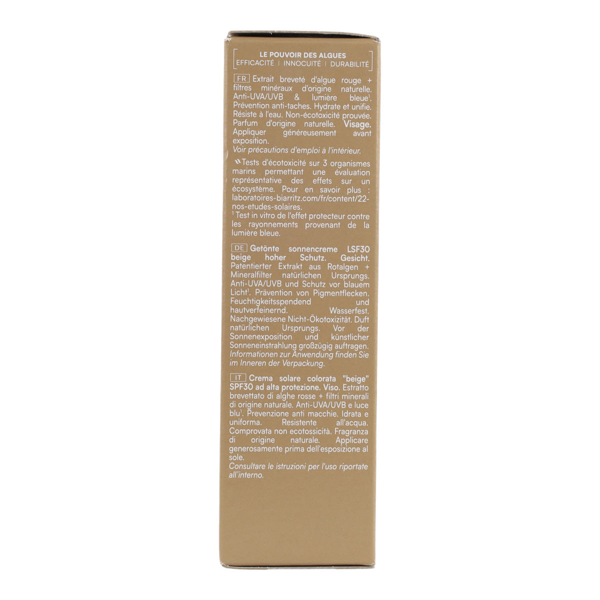 Crema solare protettiva per il viso color beige SPF30 Alga Maris 50 ml