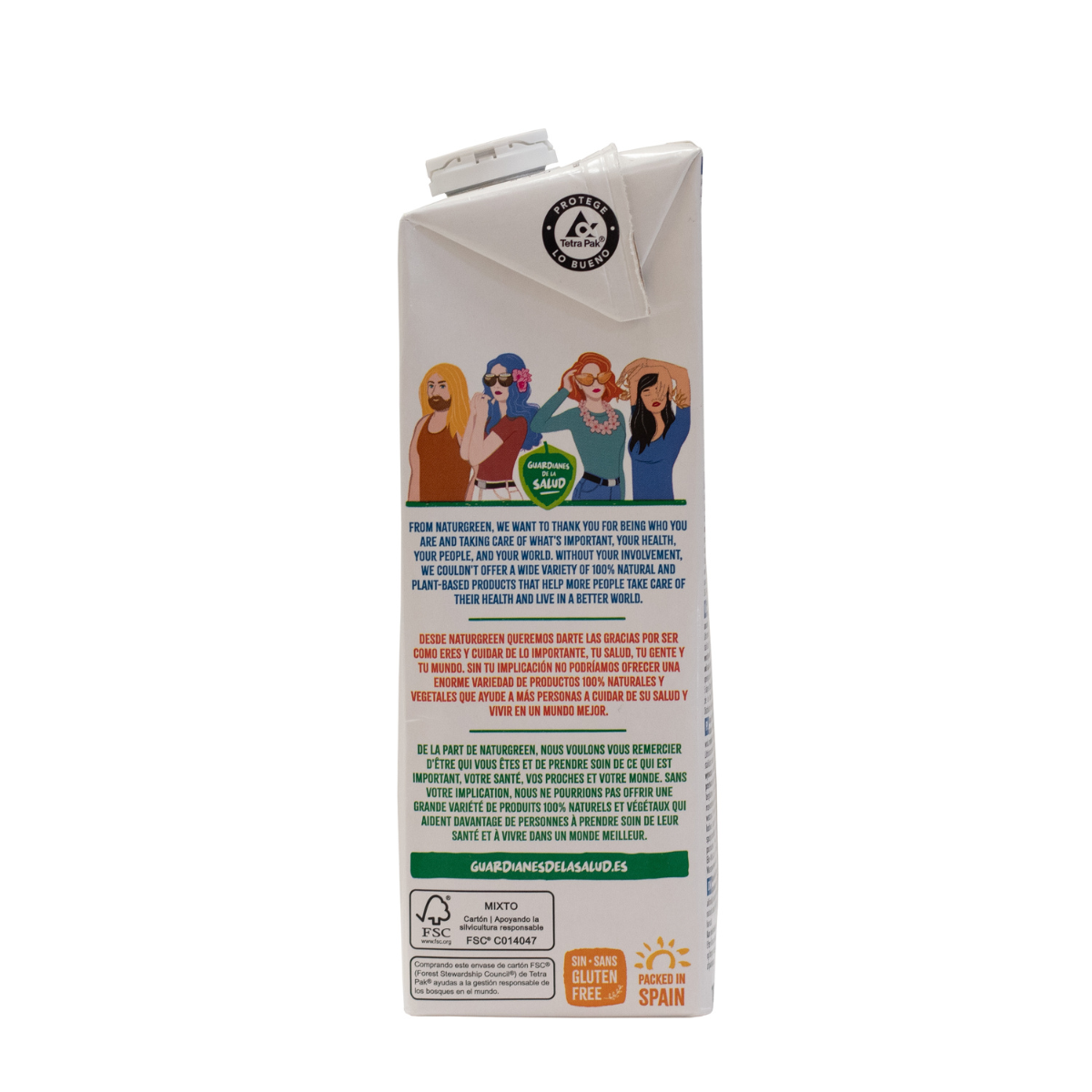 Pack 6 uds Bebida Almendra sin azúcar con Calcio NaturGreen 1 litro