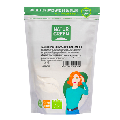 Pack 2 x Harina Trigo Sarraceno Integral Bio Sin Gluten NaturGreen 500 gr