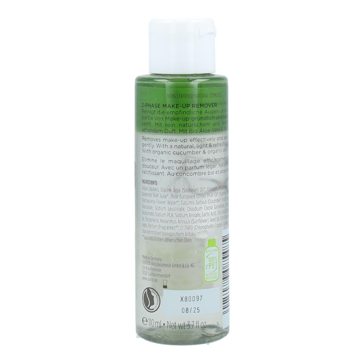 Aceite Desmaquillante Bifásico Ojos y Labios Sante 110 ml