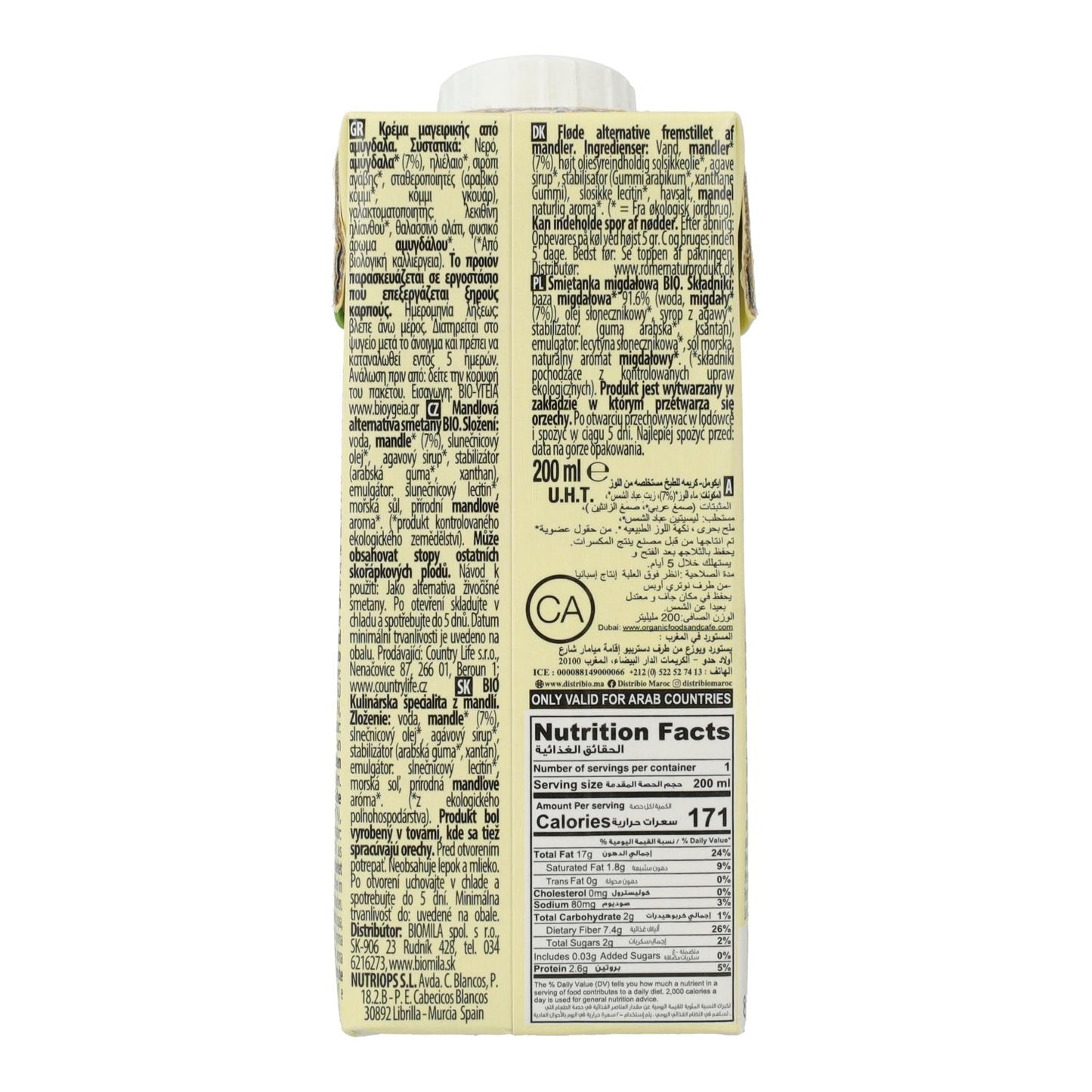 Preparado culinario Cuisine Almendra Ecomil 500 ml