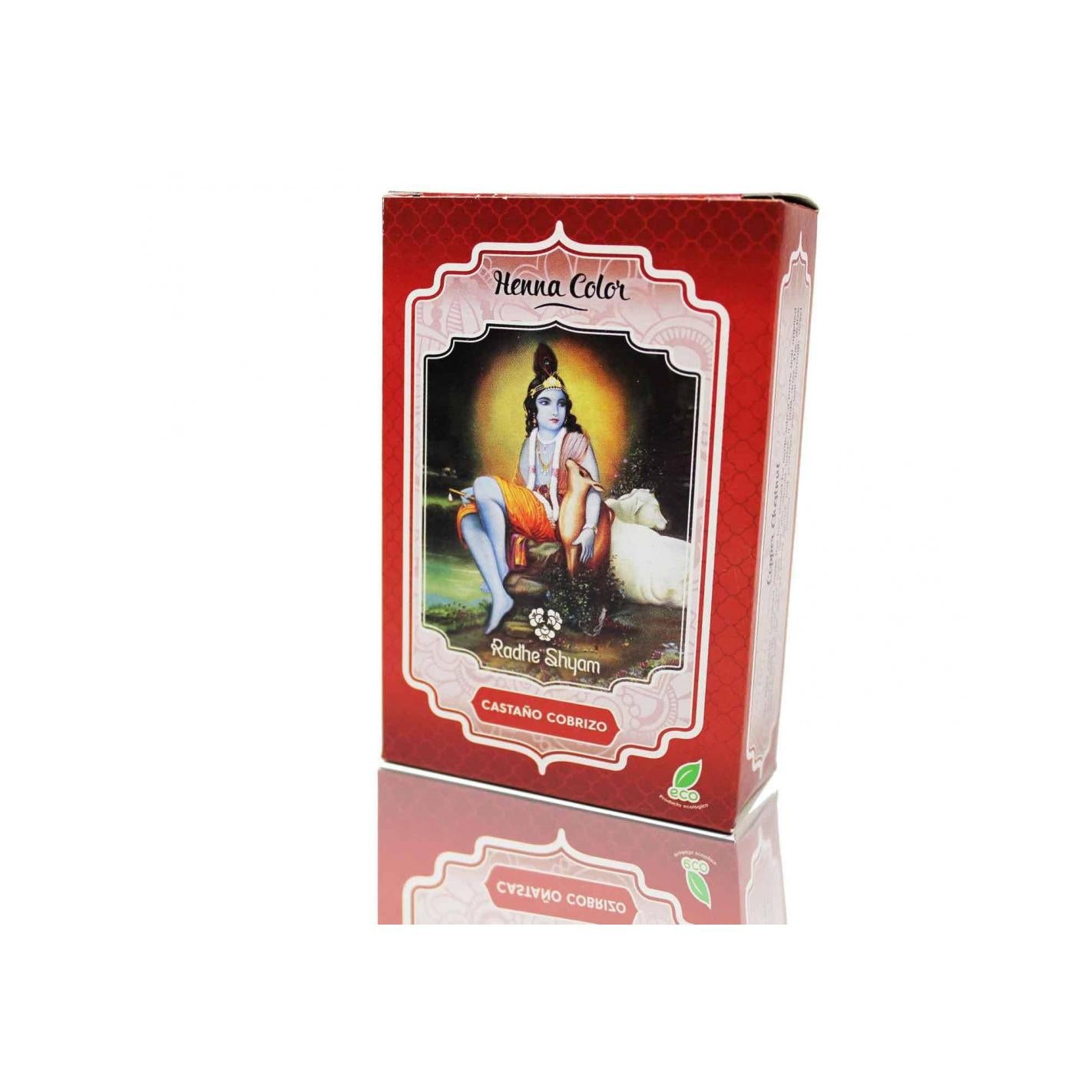 Tinte castaño cobrizo Henna en polvo Radhe Shyam 100 g