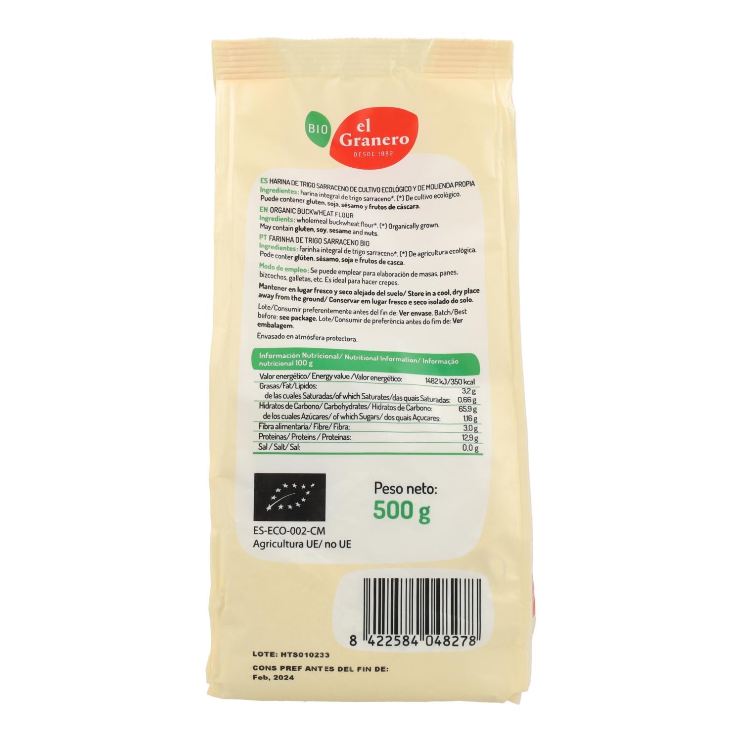 Pack 2x Harina de Trigo Sarraceno Bio El Granero 1 kg