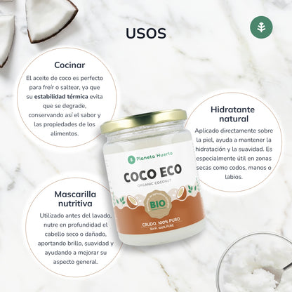 Confezione da 5 oli di cocco ECO Planeta Huerto 430 ml