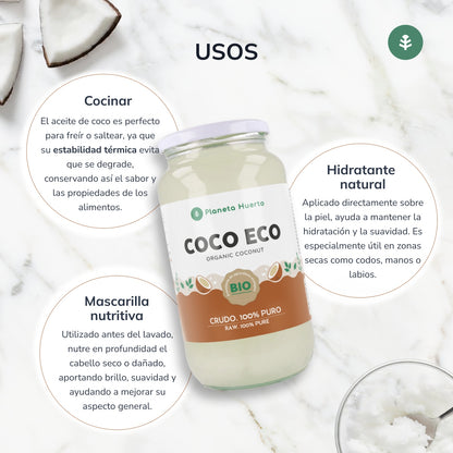 Olio di cocco vergine ECO Planeta Huerto 1L