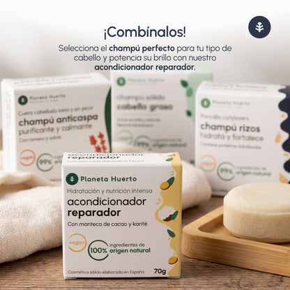 Planeta Huerto Shampoo all'arancia e al cedro per capelli normali 85 g