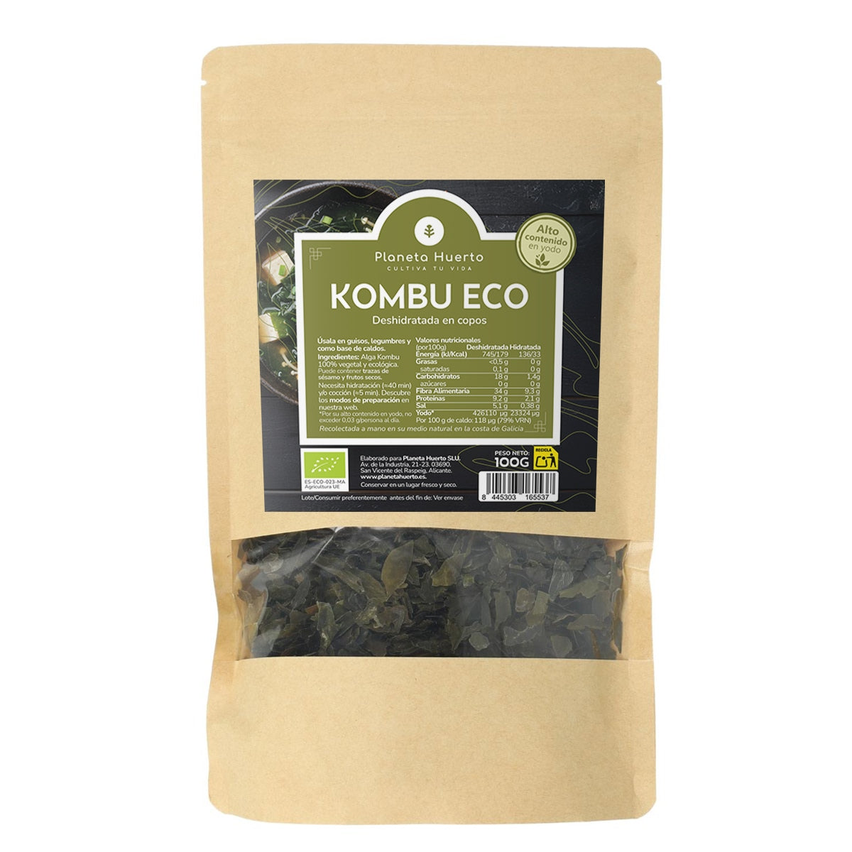 Fiocchi di alga Kombu ECO Planeta Huerto 100 g