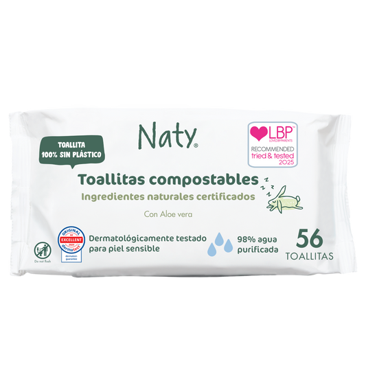 Salviettine con aloe vera Naty 56 pezzi