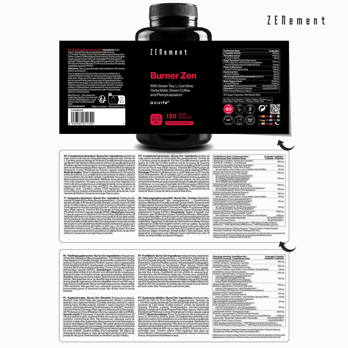 Bruciagrassi termogenico Zenement, 120 compresse