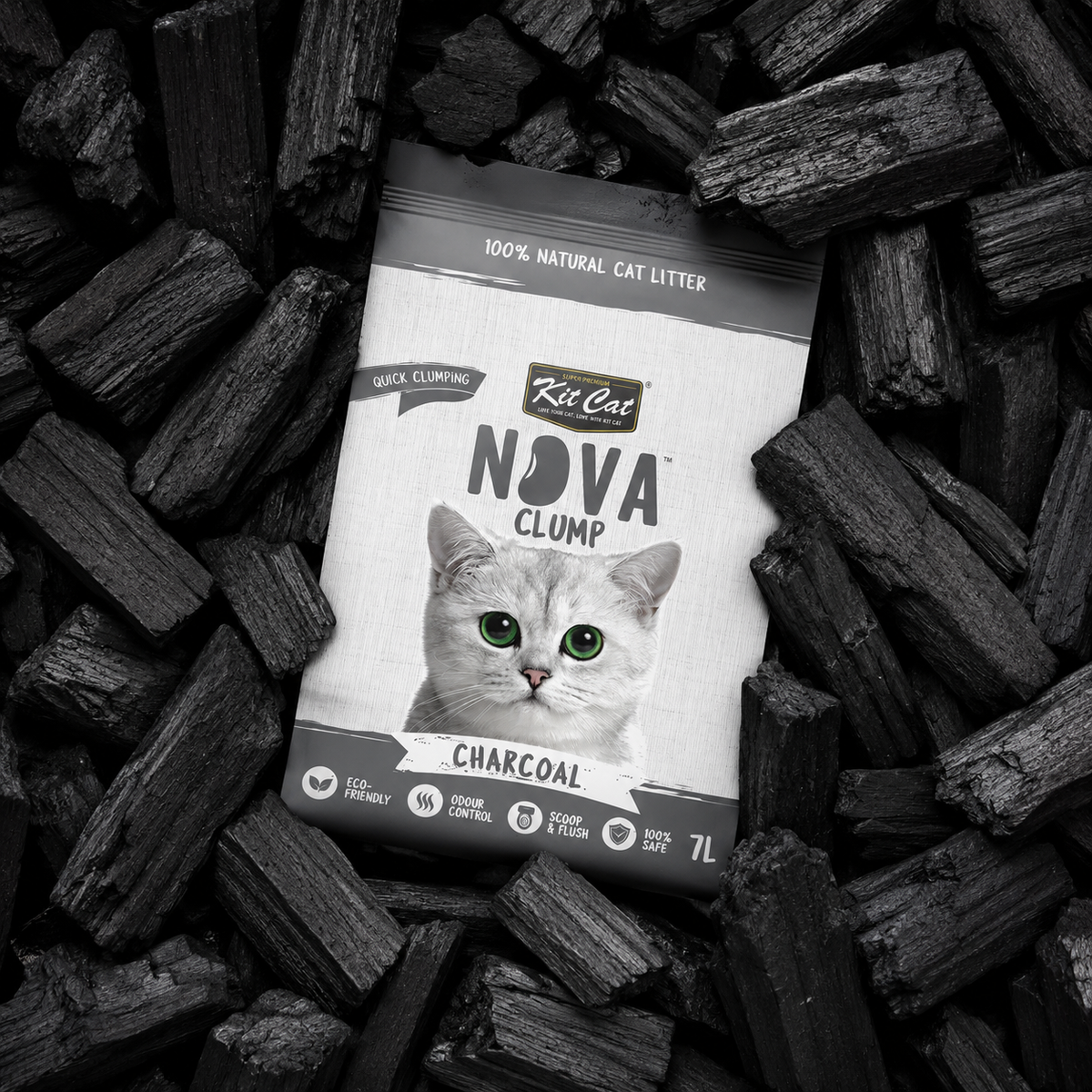 Kit Cat Arena Eco SoyaClump - Charcoal 7 L Sabbia per gatti