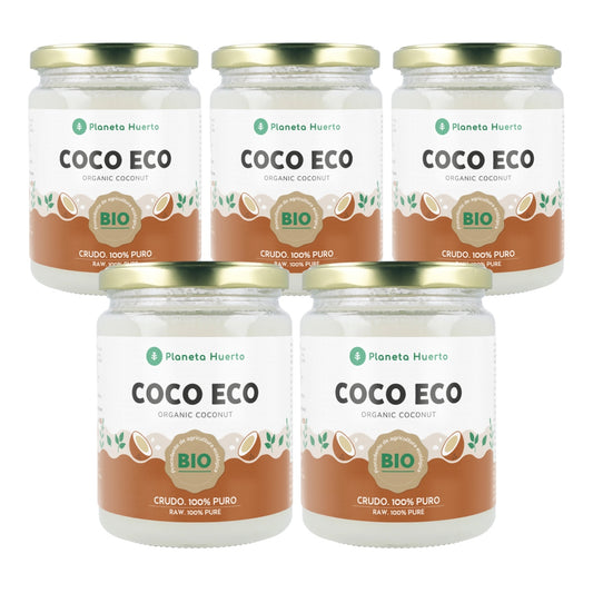 Confezione da 5 oli di cocco ECO Planeta Huerto 430 ml