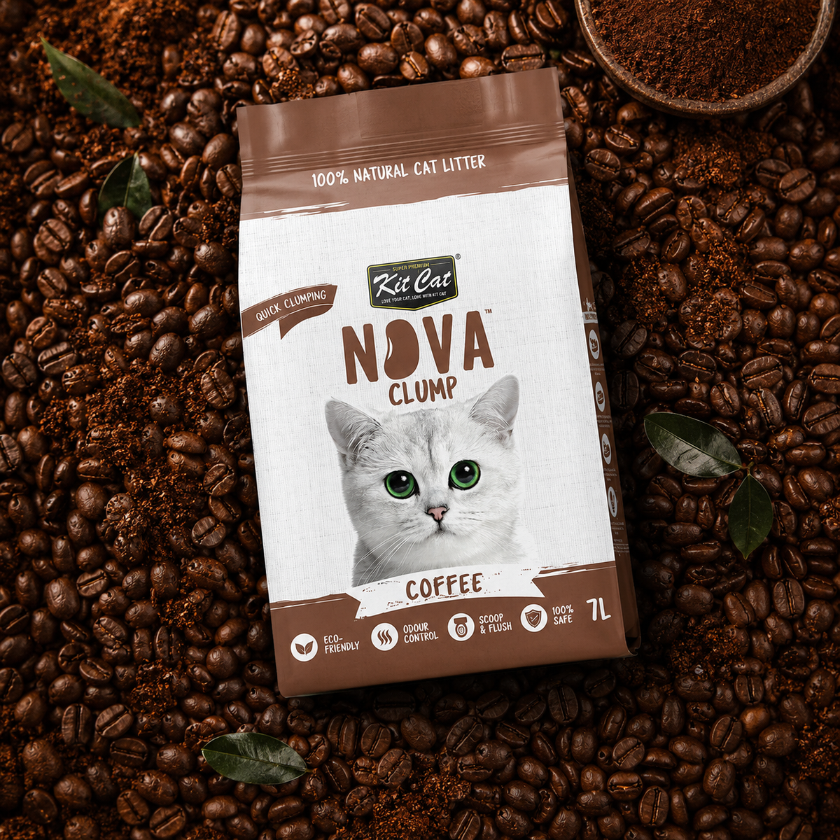 Kit Cat Arena Eco SoyaClump - Coffee 7 L Sabbia per gatti