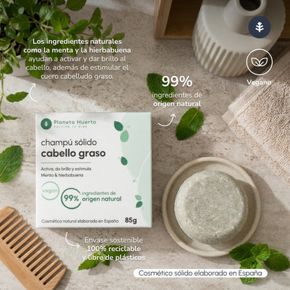 Planeta Huerto Shampoo solido alla menta piperita 85 g