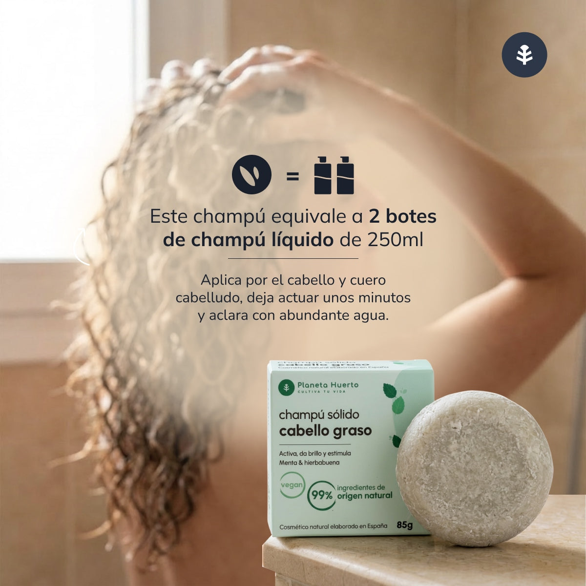 Planeta Huerto Shampoo solido alla menta piperita 85 g